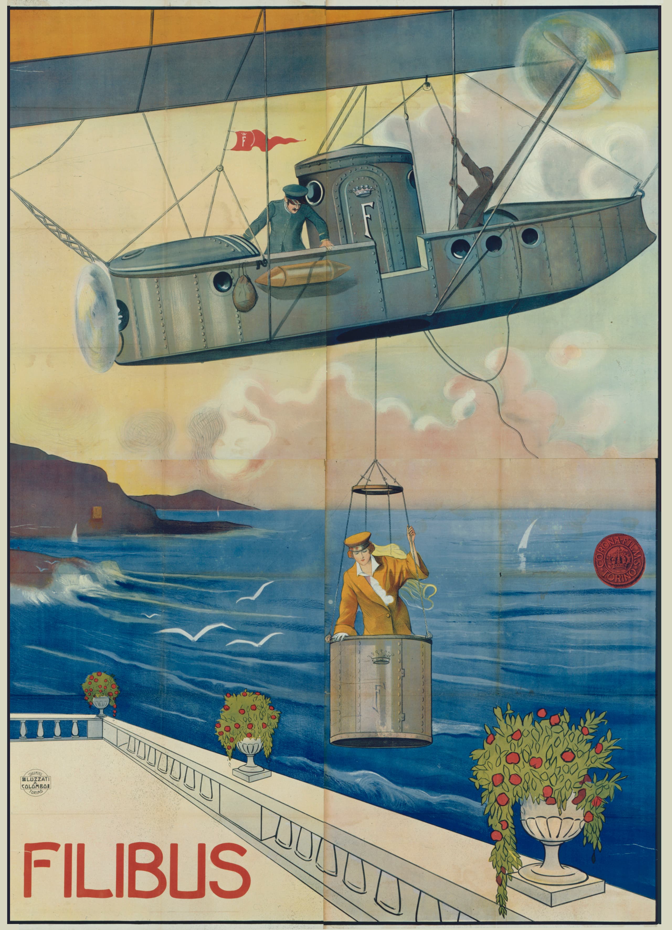 Filibus — the airship — poster for Filibus (1915)