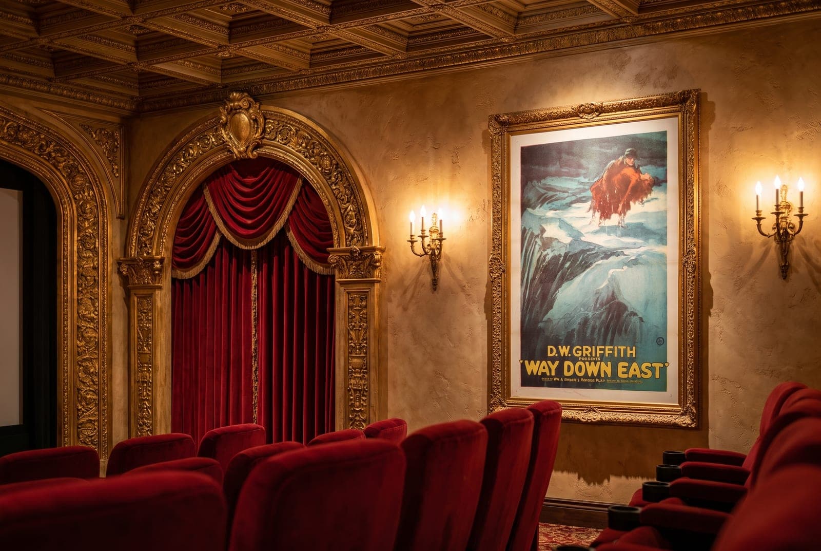 The Way Down East reproduction, framed in a grand private home theatre