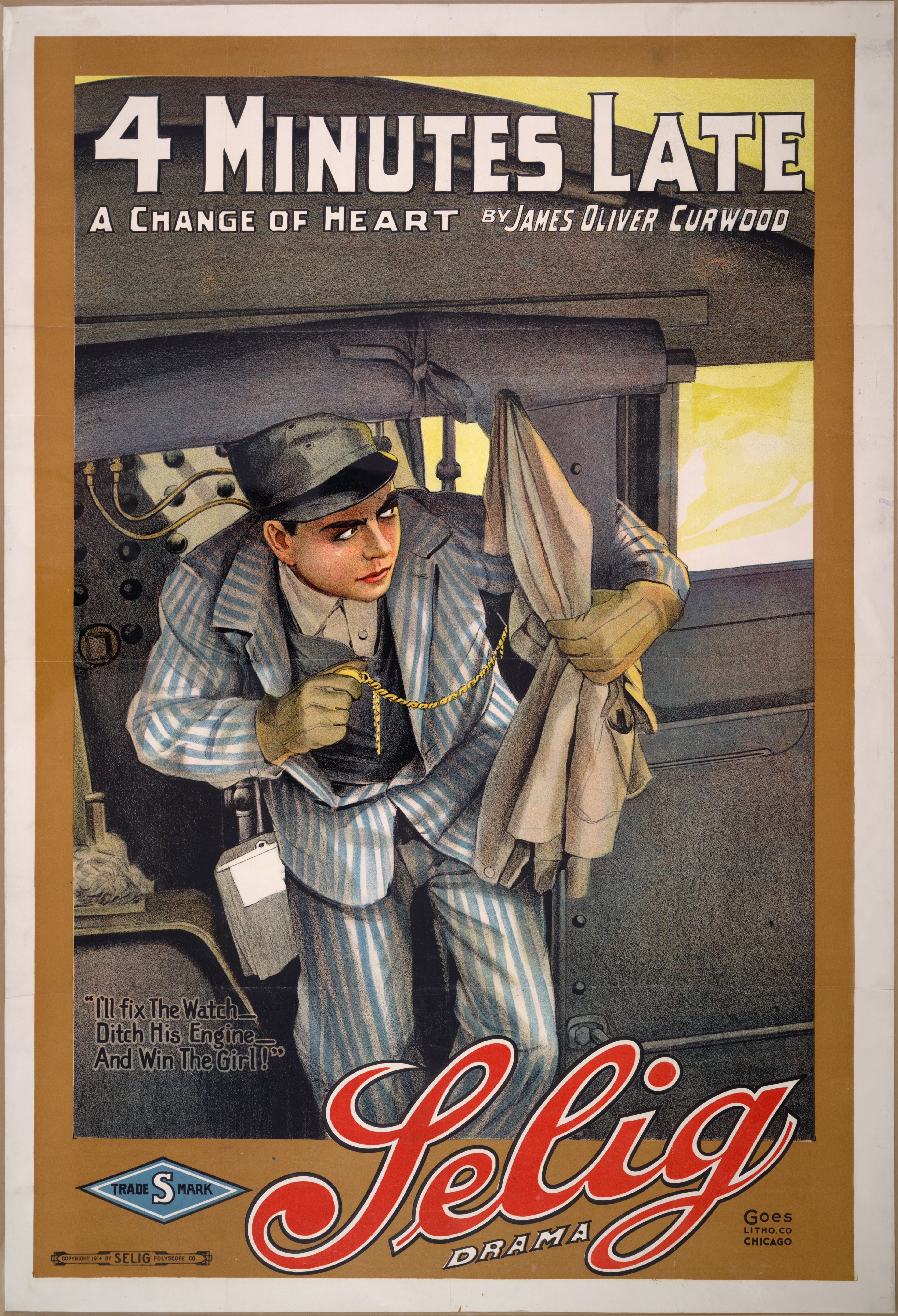 4 Minutes Late — poster for 4 Minutes Late (1914)