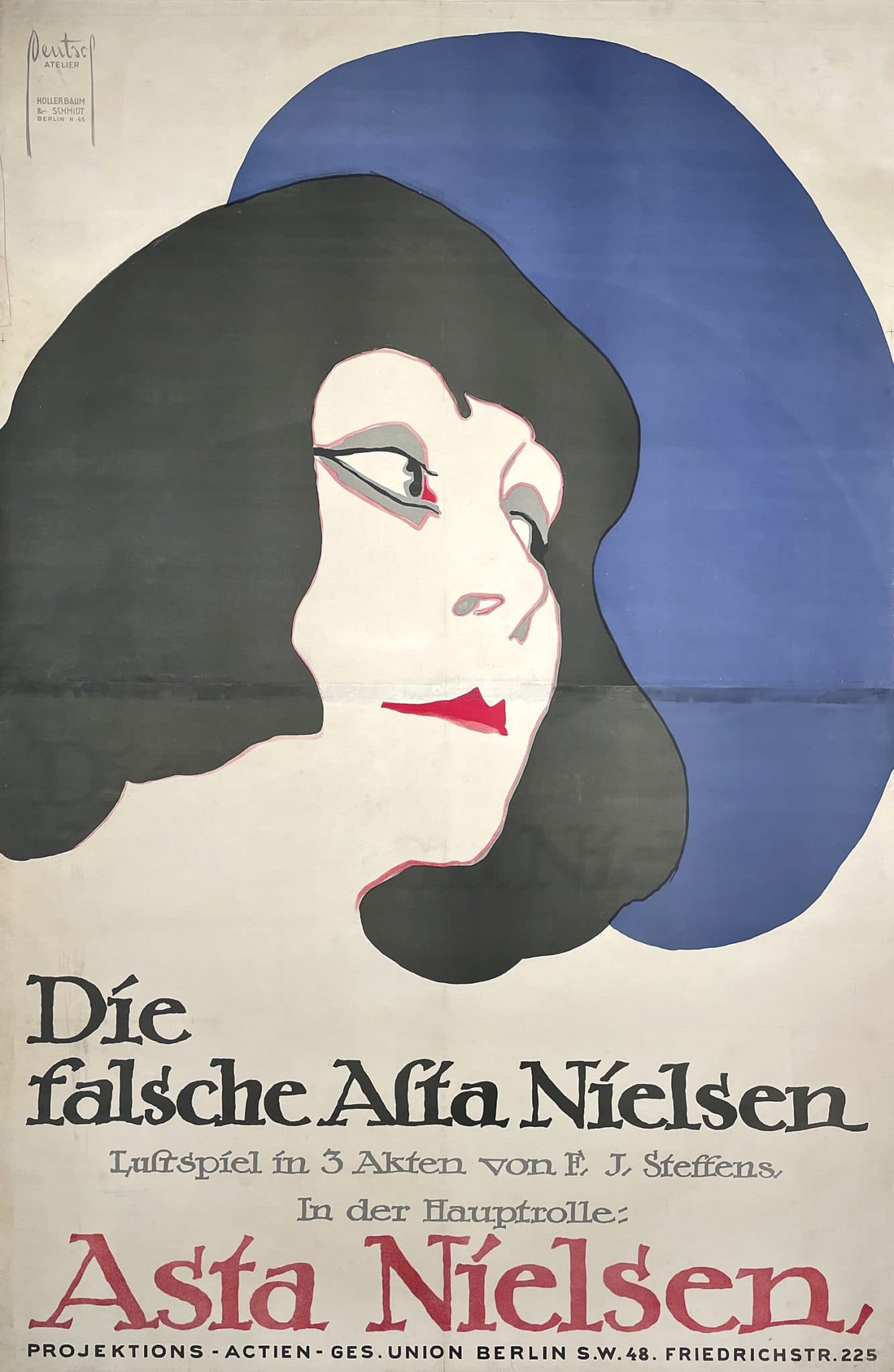Die falsche… — Dryden sheet, 1914 — poster for Die falsche Asta Nielsen (1914)